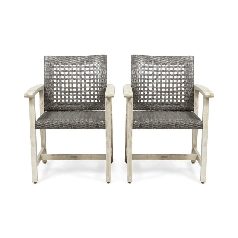 Outdoor Dining Chair Acacia Wood Frame (Set of 2) by HouseOfZazla
