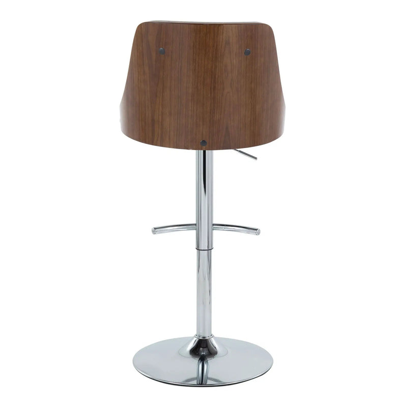 Gianna - Mid Century Modern Adjustable Barstool With Swivel With Rounded T Footrest (Set of 2) by HouseOfZazla