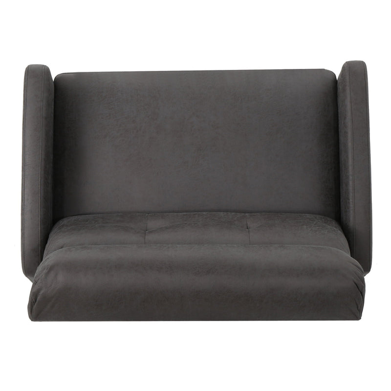Alma - Contemporary Upholstered Loveseat Recliner - Slate by HouseOfZazla