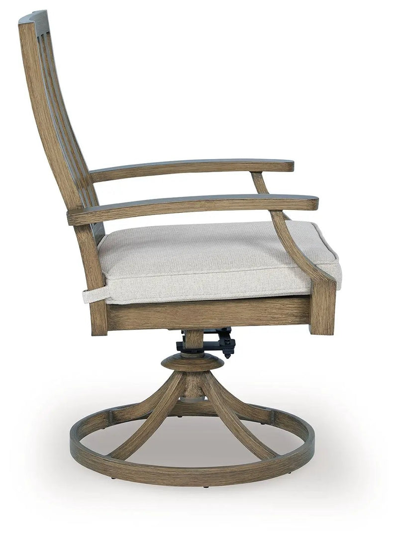 Rainier Ranch - Swivel Chair With Cushion (Set of 2) - Brown / Beige by Unique Piece Furniture