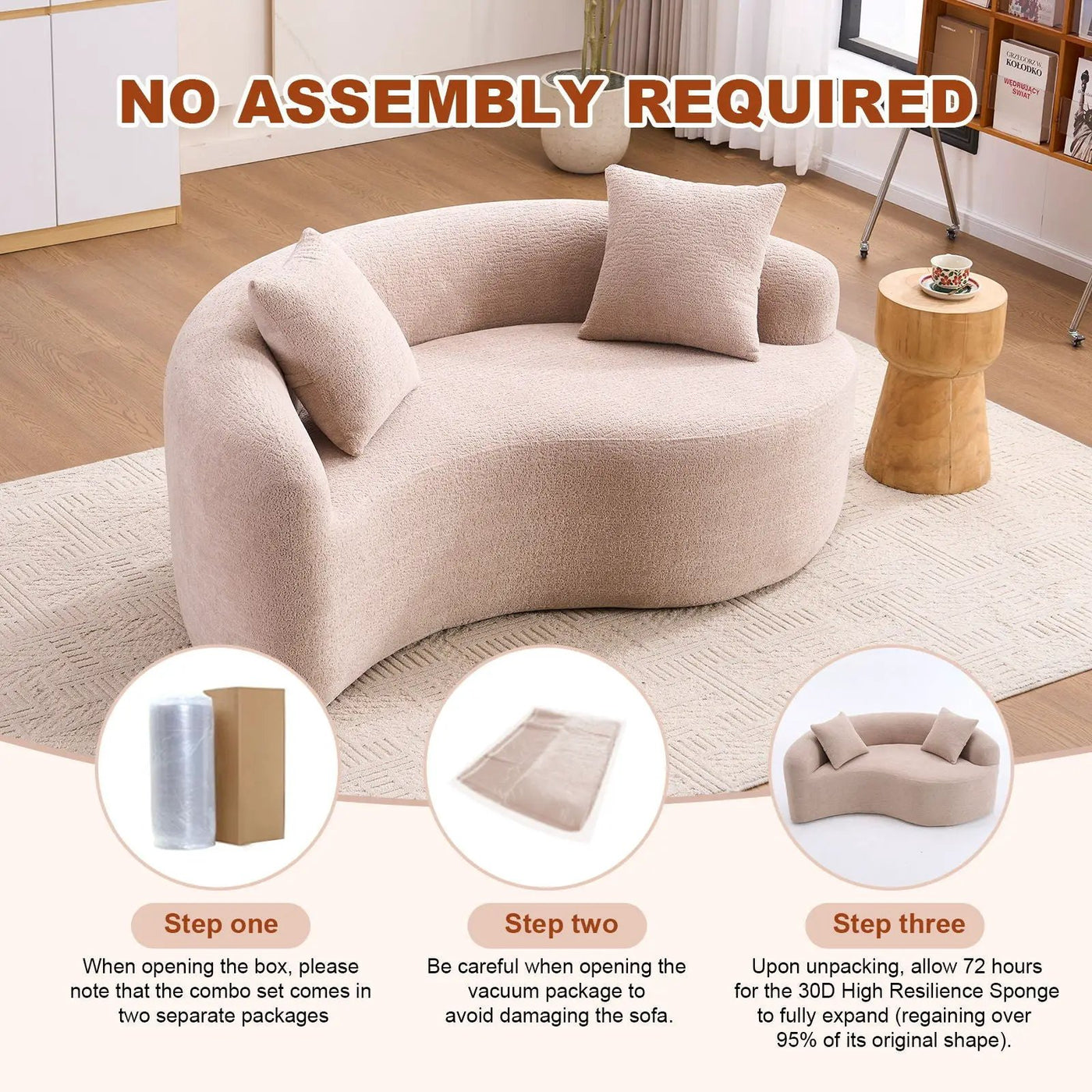Tai Chi - Curved Dual Depth Loveseat by Unique Piece Furniture