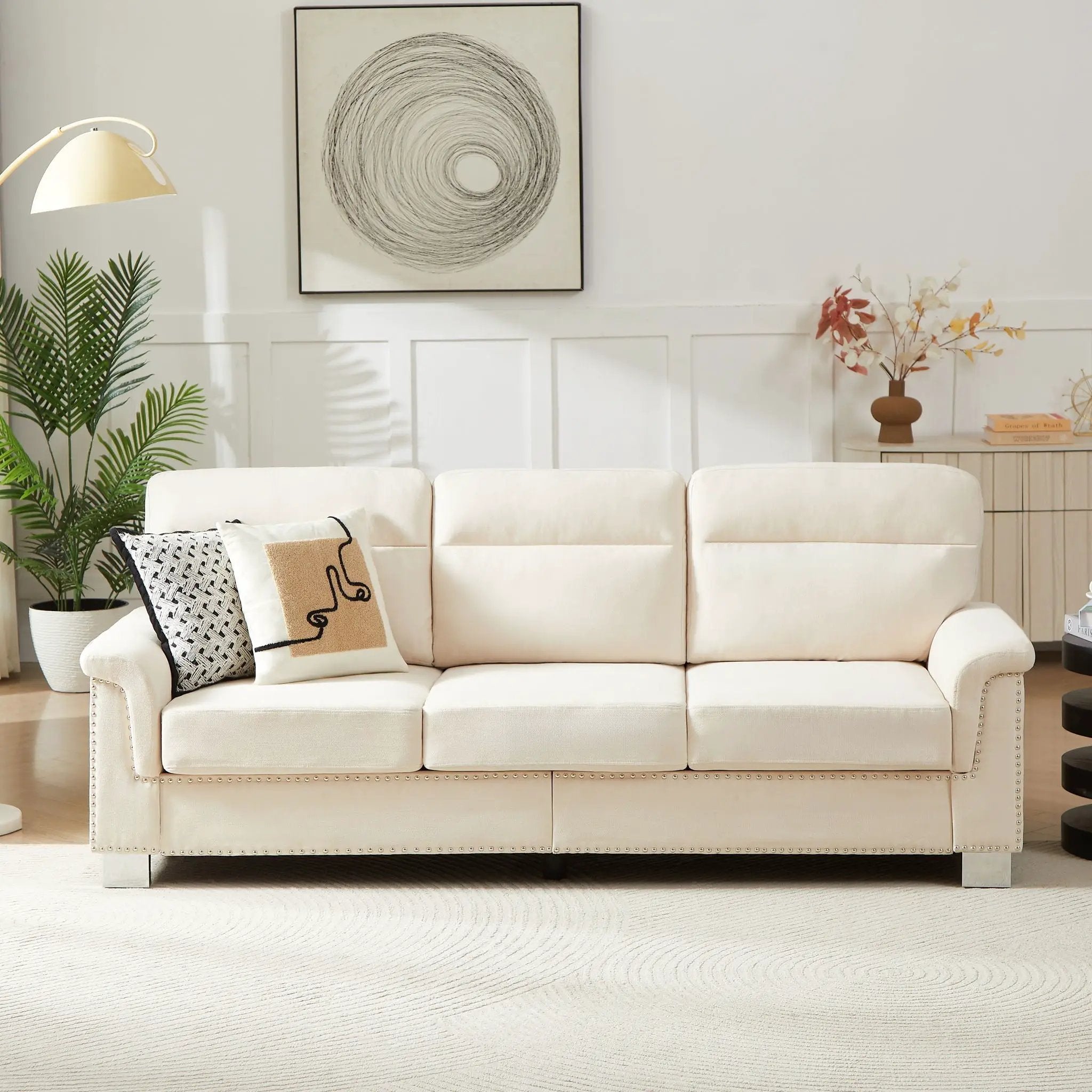 3 Seater Elegant Stationary Sofa by HouseOfZazla