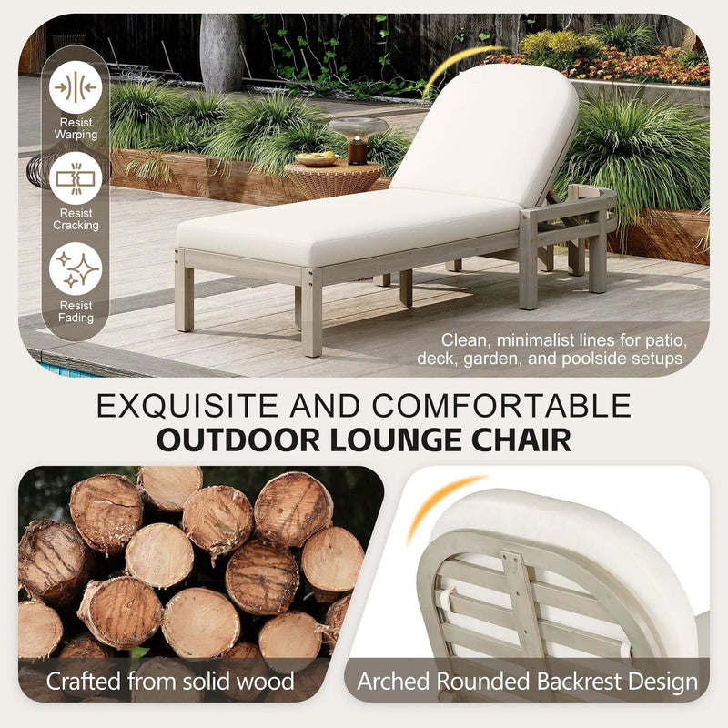 Outdoor Chaise Lounge With 5 Position Adjustable Backrest (Set of 2) by Unique Piece Furniture