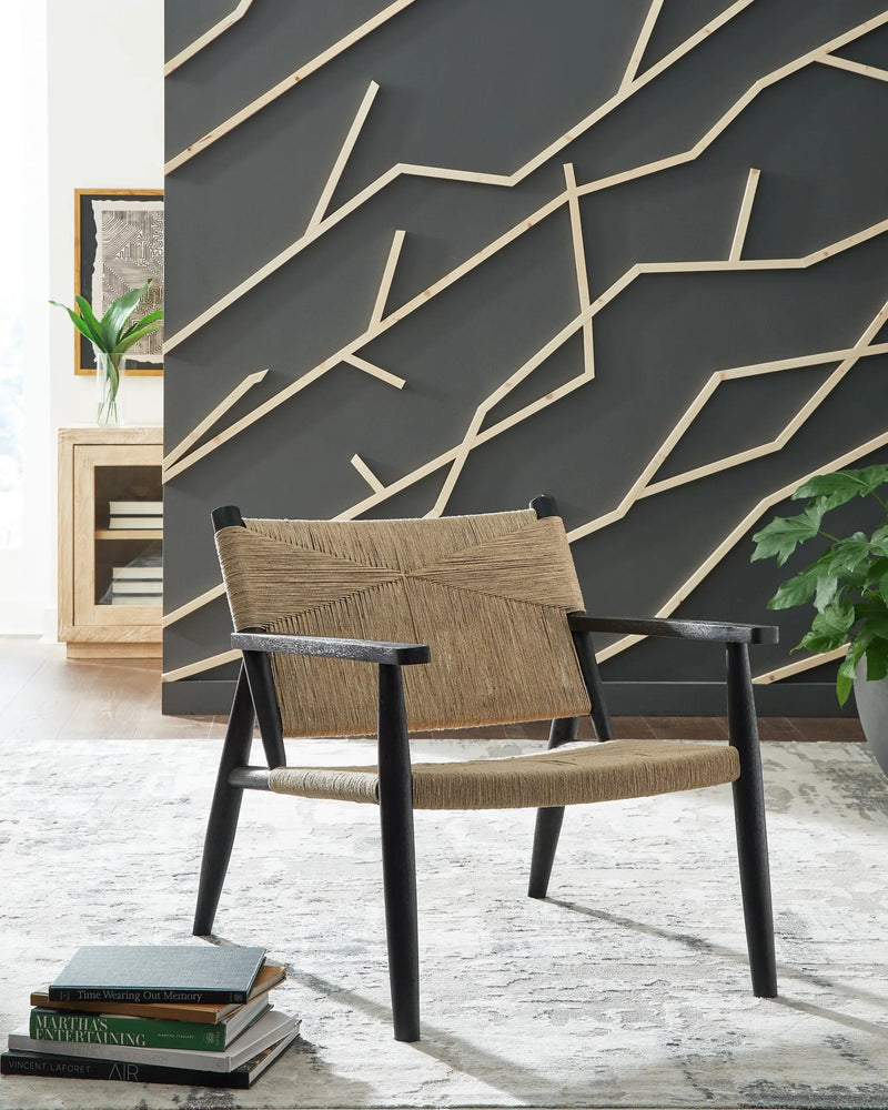 Halfmore - Accent Chair - Black / Natural by Unique Piece Furniture
