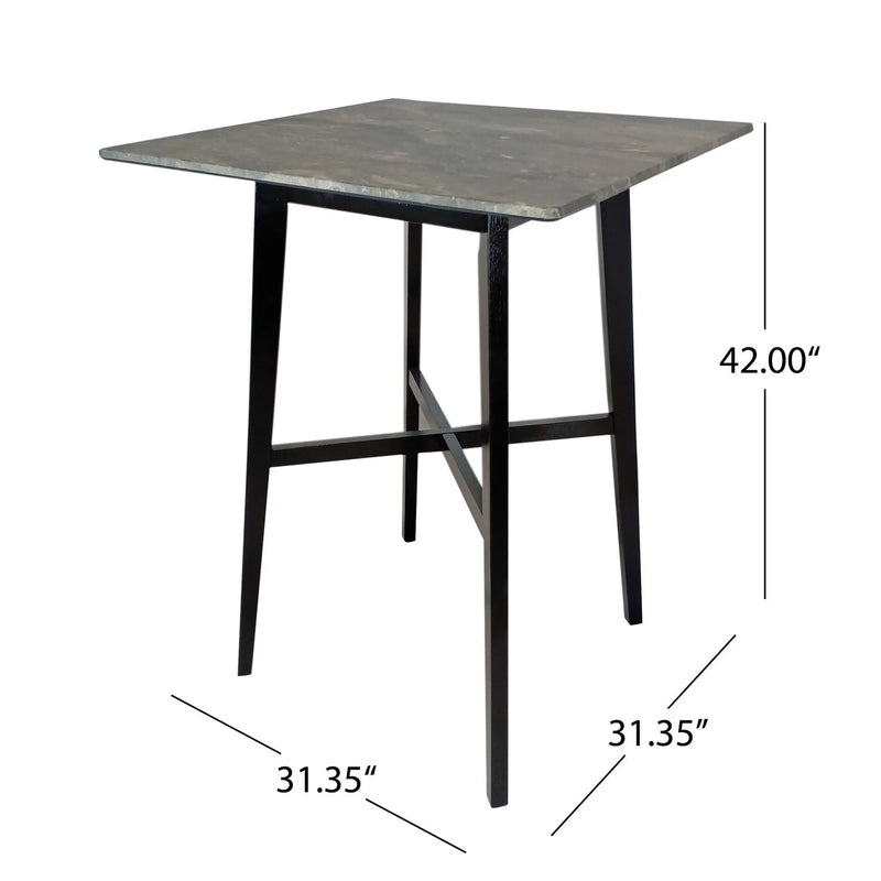 Modern Bar Height Dining Table, Rubberwood Legs and Laminate Table Top by HouseOfZazla