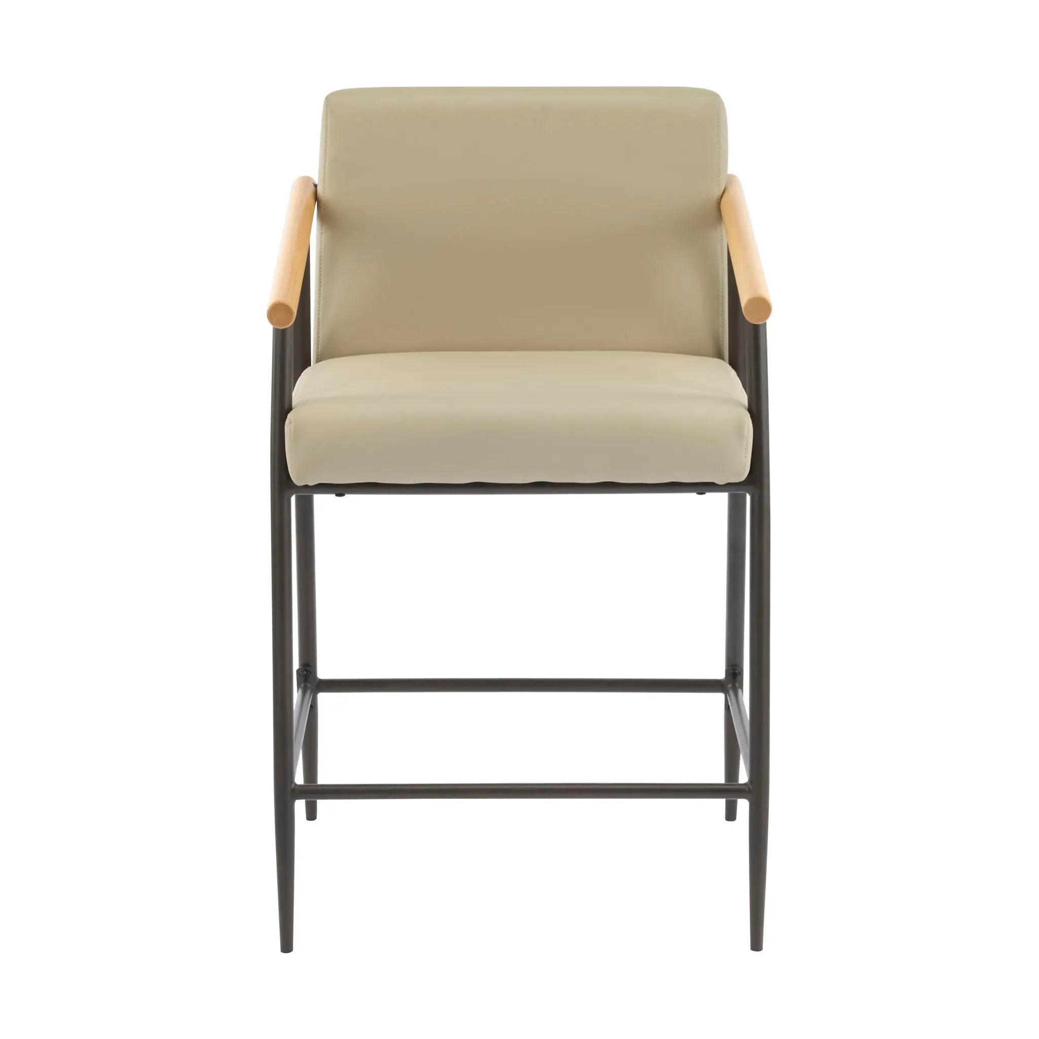 Mid Century Modern Counter Stool Set with Espresso Metal Frame - Khaki by HouseOfZazla