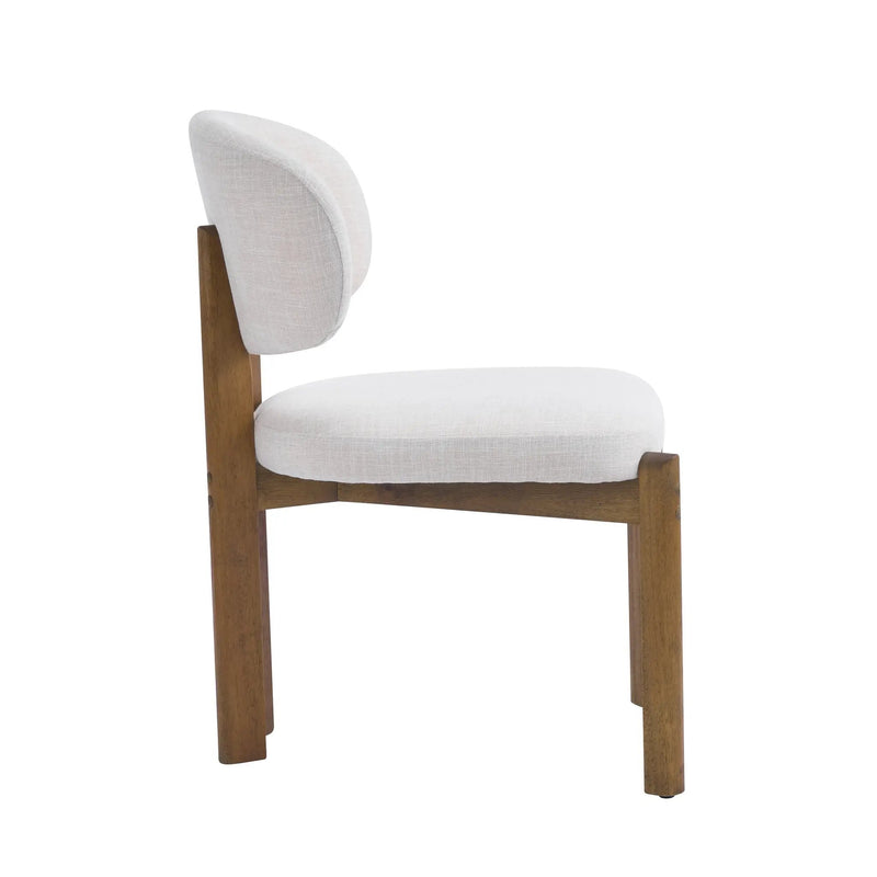 Beige Upholstered Mid-Century Dining Chair by HouseOfZazla