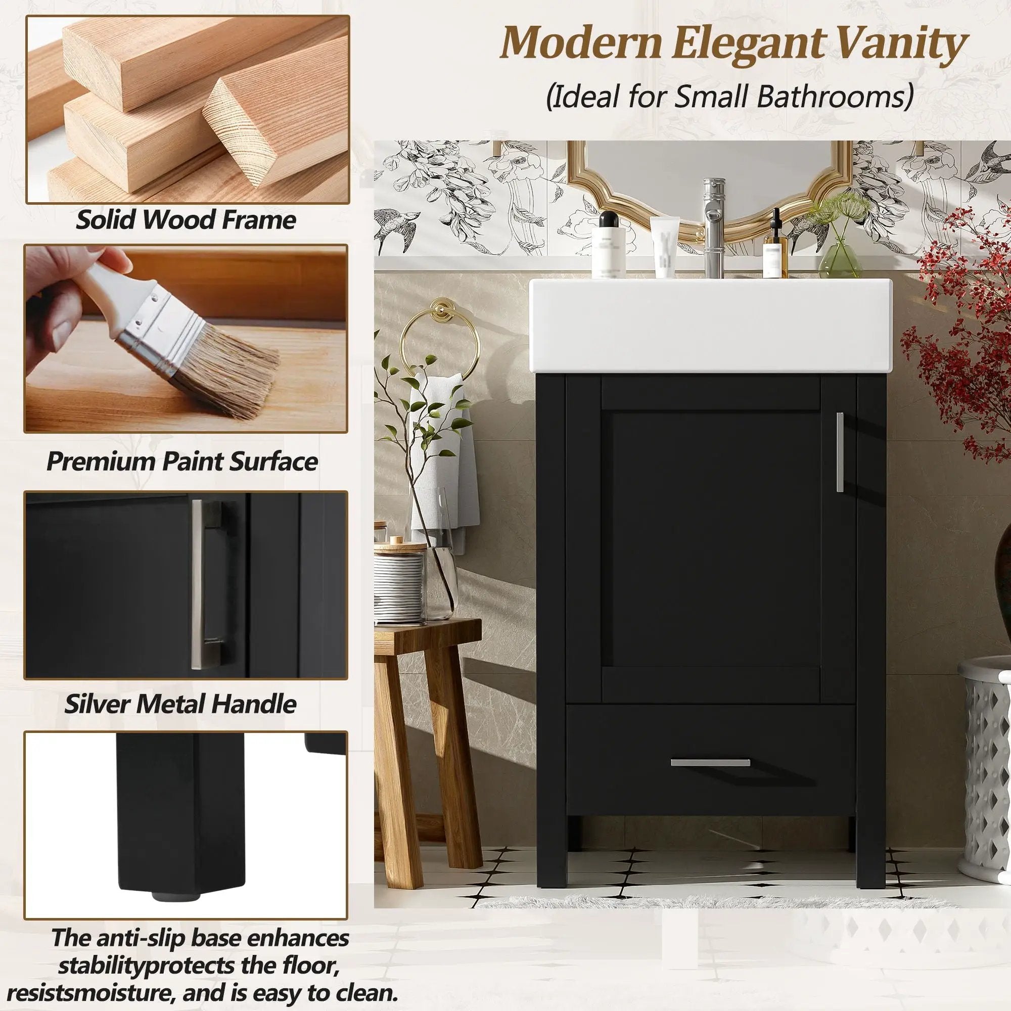 Bathroom Vanity With Sink, Frame And Drawer by Unique Piece Furniture