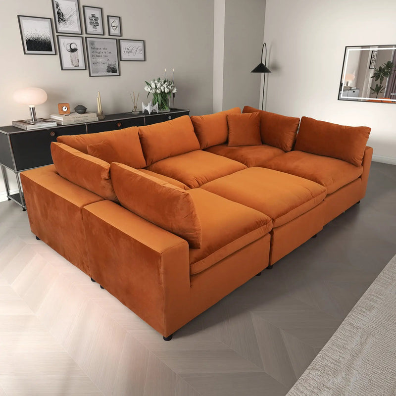 Hayward Burnt Modular Sectional Sofa by HouseOfZazla