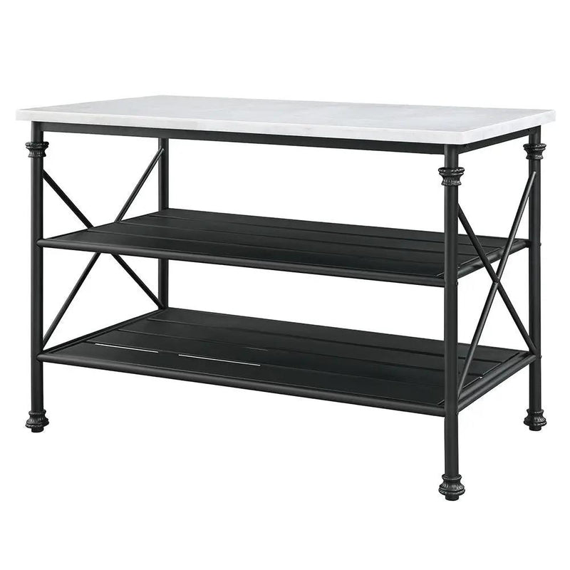 Brahm - Kitchen Island - White Marble Top & Gray by Unique Piece Furniture