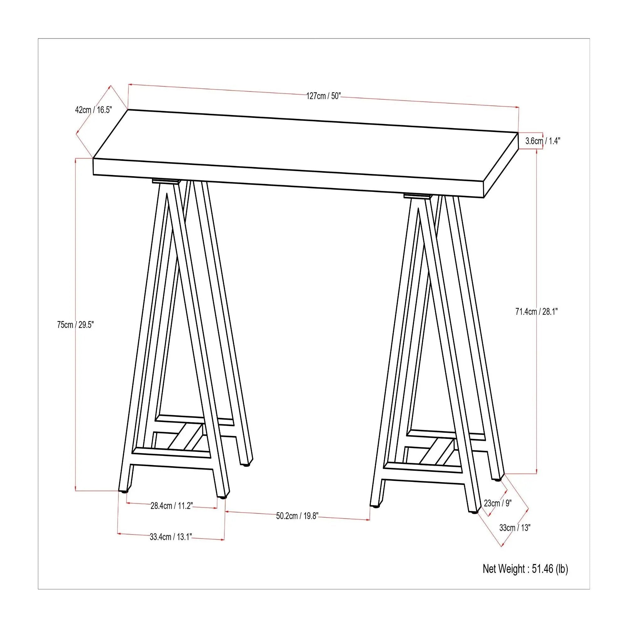 Sawhorse - Handcrafted Solid Table by Unique Piece Furniture