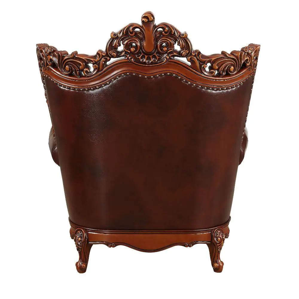 Eustoma - Chair - Cherry Top Grain Leather Match & Walnut by Unique Piece Furniture