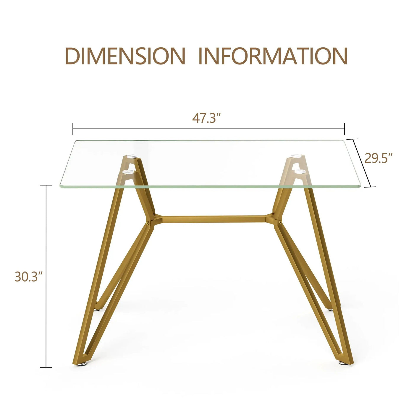 Modern Glass Dining Table With Metal Legs by HouseOfZazla