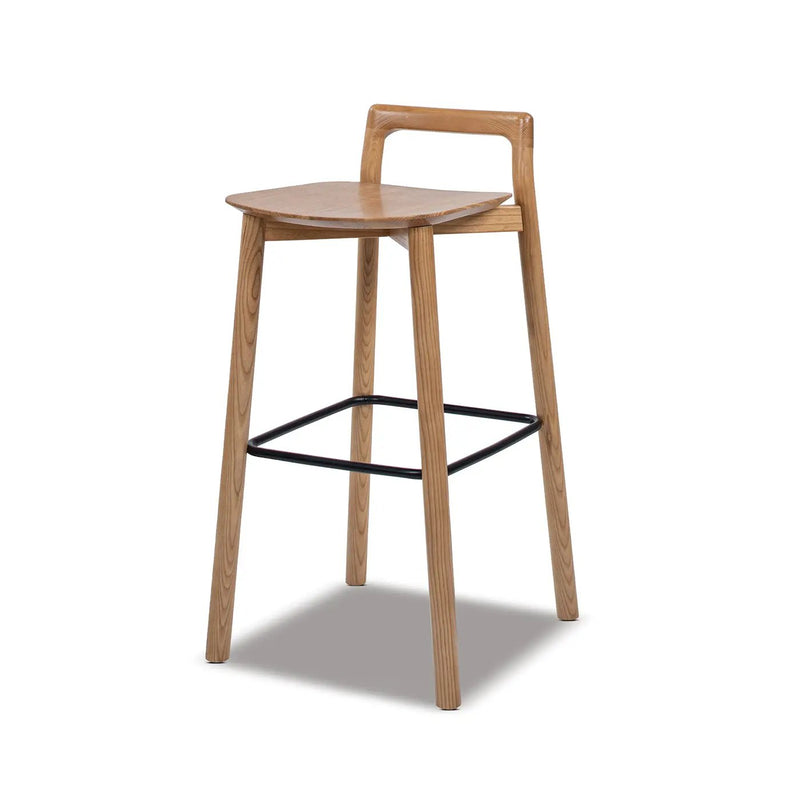Sven 30" Modern Minimalist Low Back Wood Barstool by HouseOfZazla