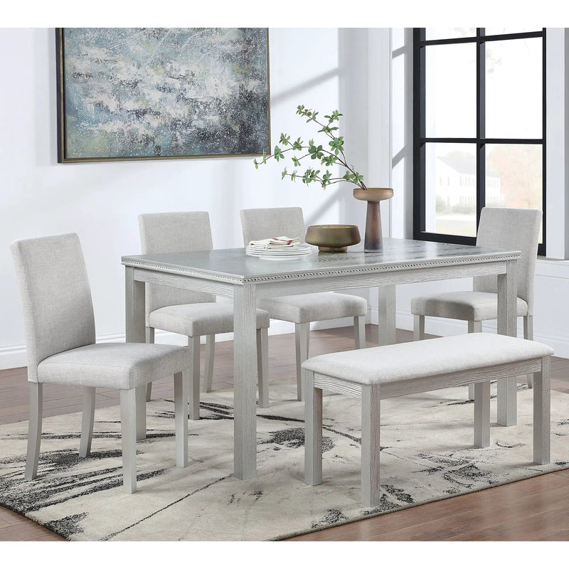 Dining Table Set With Crystal Decoration And Upholstered Chairs by HouseOfZazla