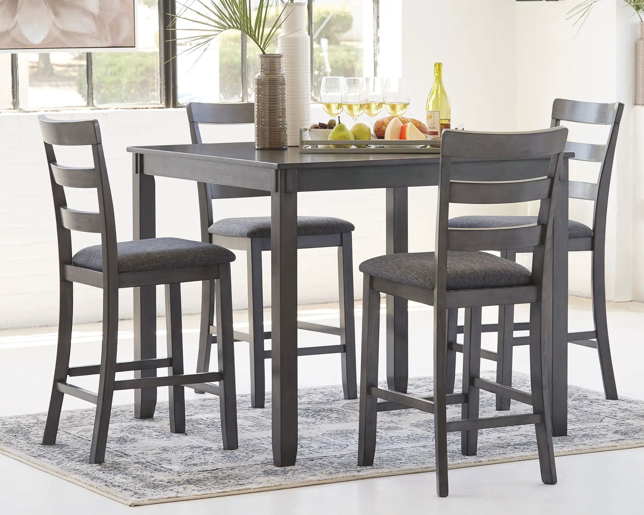 Bridson - Square Counter TBL Set (Set of 5) - Gray by Unique Piece Furniture