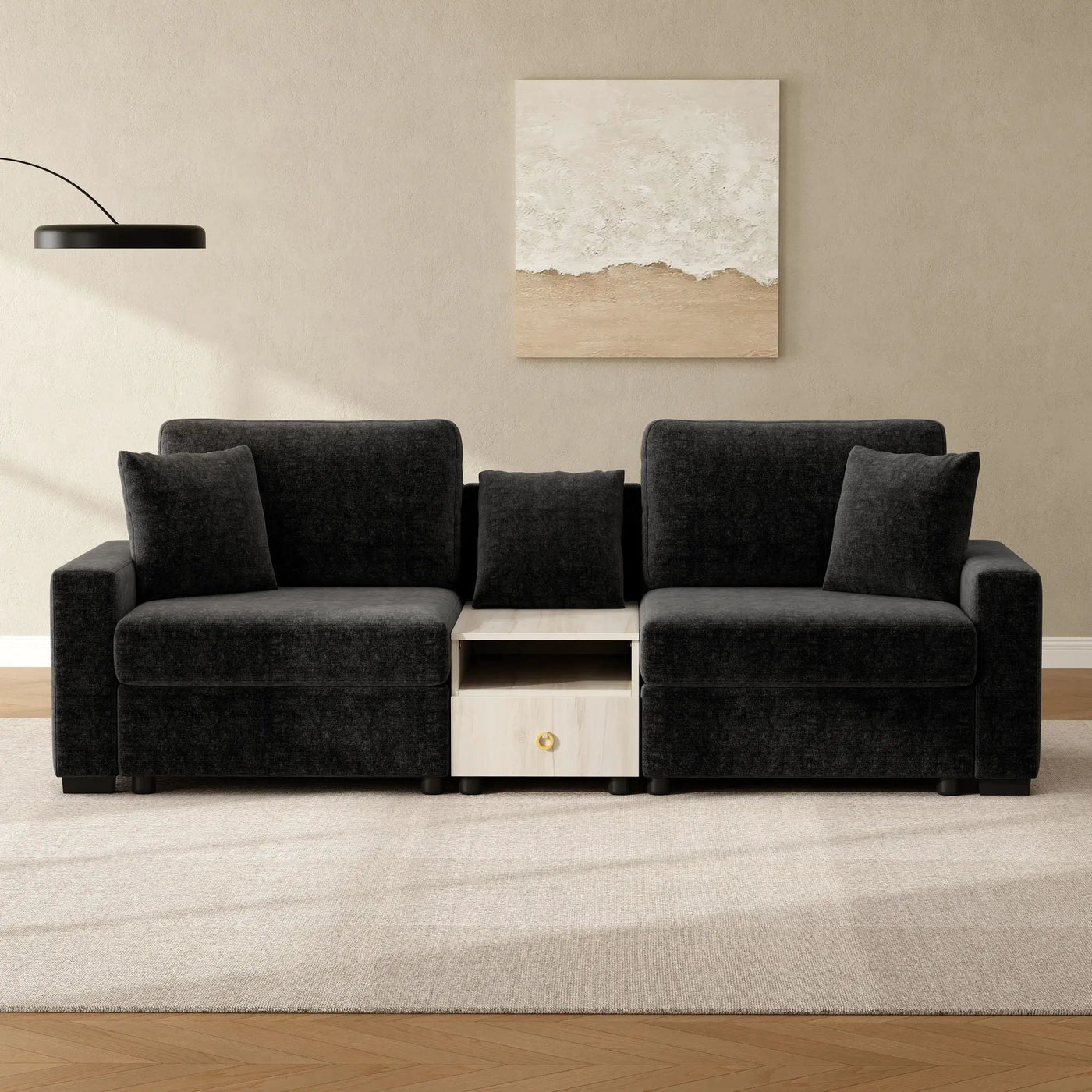 Modular Sofa Couch With Storage Armrest And Center Console by HouseOfZazla