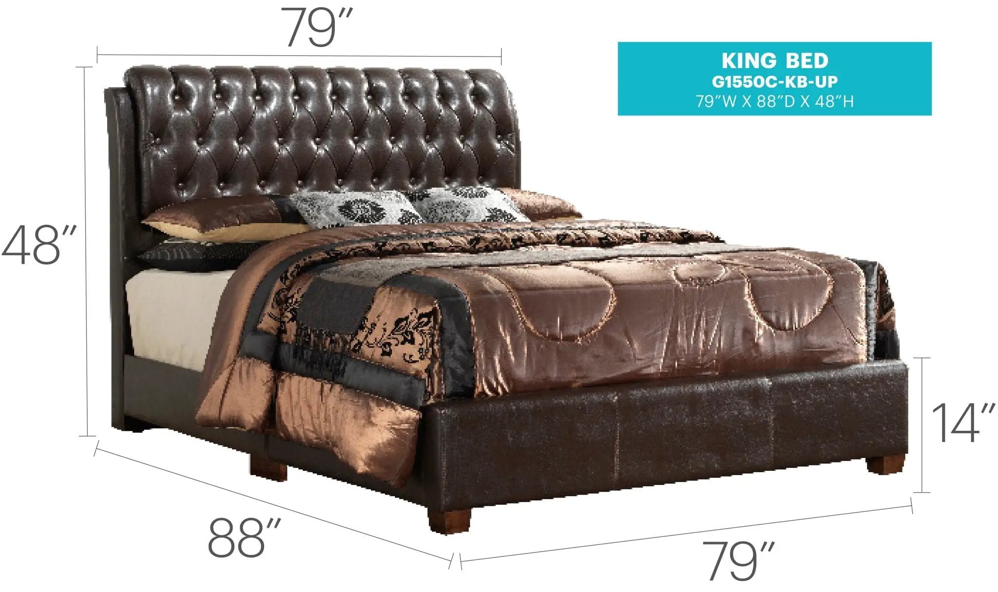 Marilla - King Bed - Dark Brown by HouseOfZazla
