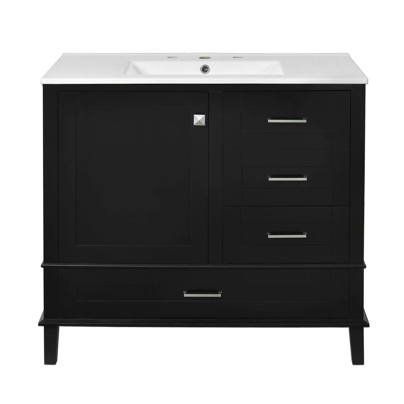 Bathroom Vanity, Modern Bathroom Cabinet With Sink Combo Set, Bathroom Storage Cabinet With A Soft Closing Door And 3 Drawers, Solid Wood Frame by Unique Piece Furniture