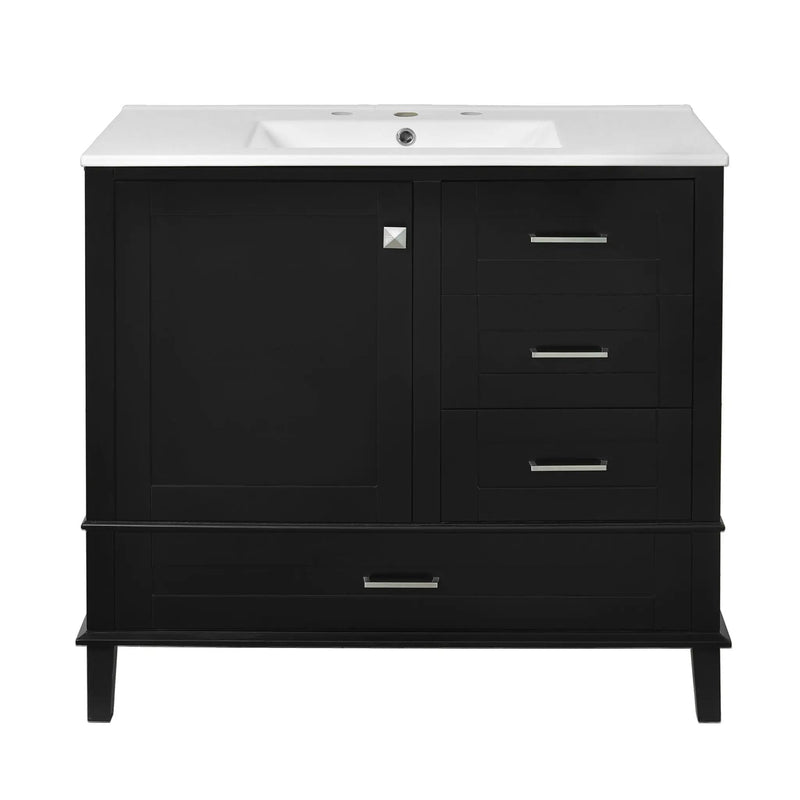 Bathroom Vanity, Modern Bathroom Cabinet With Sink Combo Set, Bathroom Storage Cabinet With A Soft Closing Door And 3 Drawers, Solid Wood Frame by HouseOfZazla