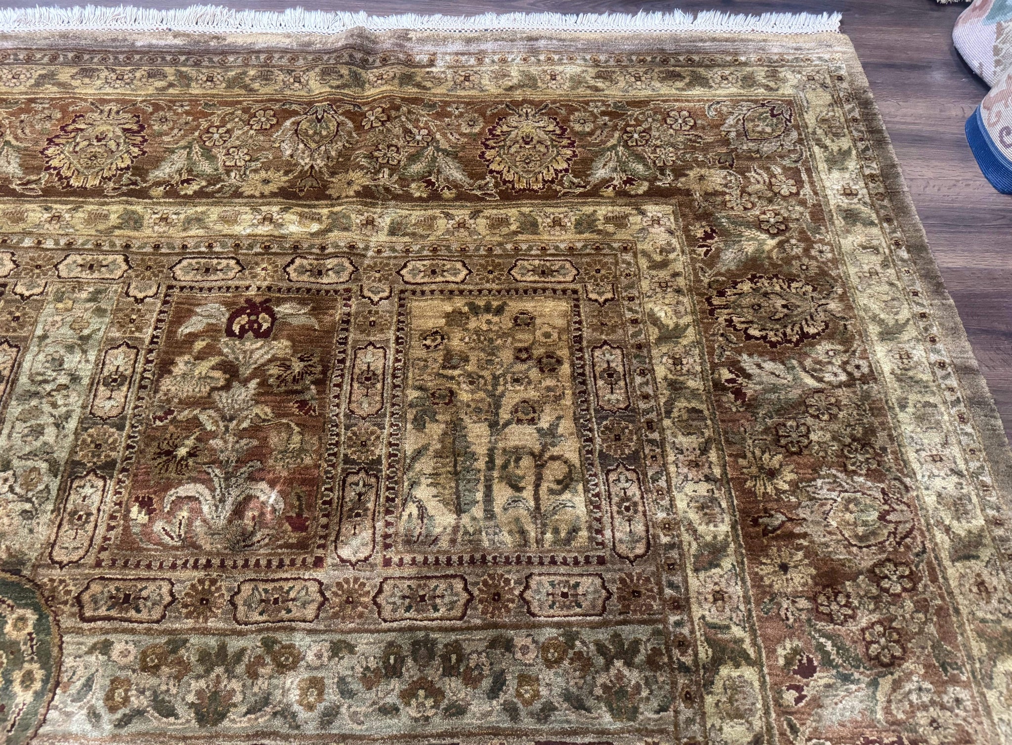 Large Indian Wool Rug 12x14, Wool Handmade Panel Design Carpet, Traditional, Palace Size by Jewel Rugs