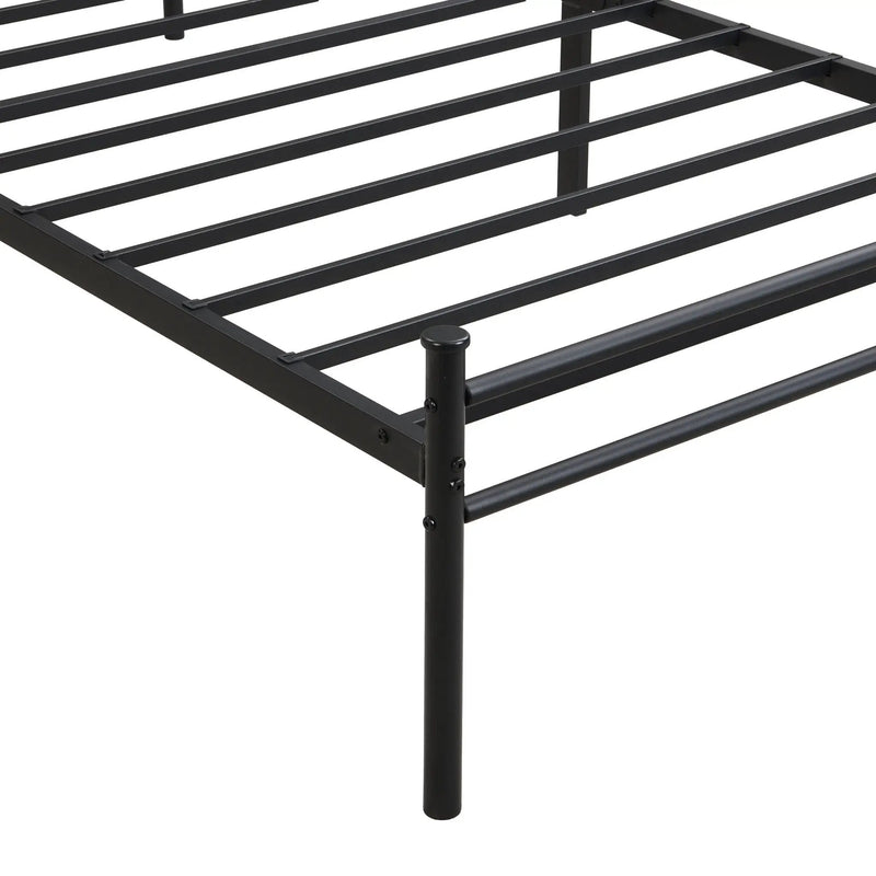 ModerMetal Bedframe With Wood Panel Headboard by HouseOfZazla