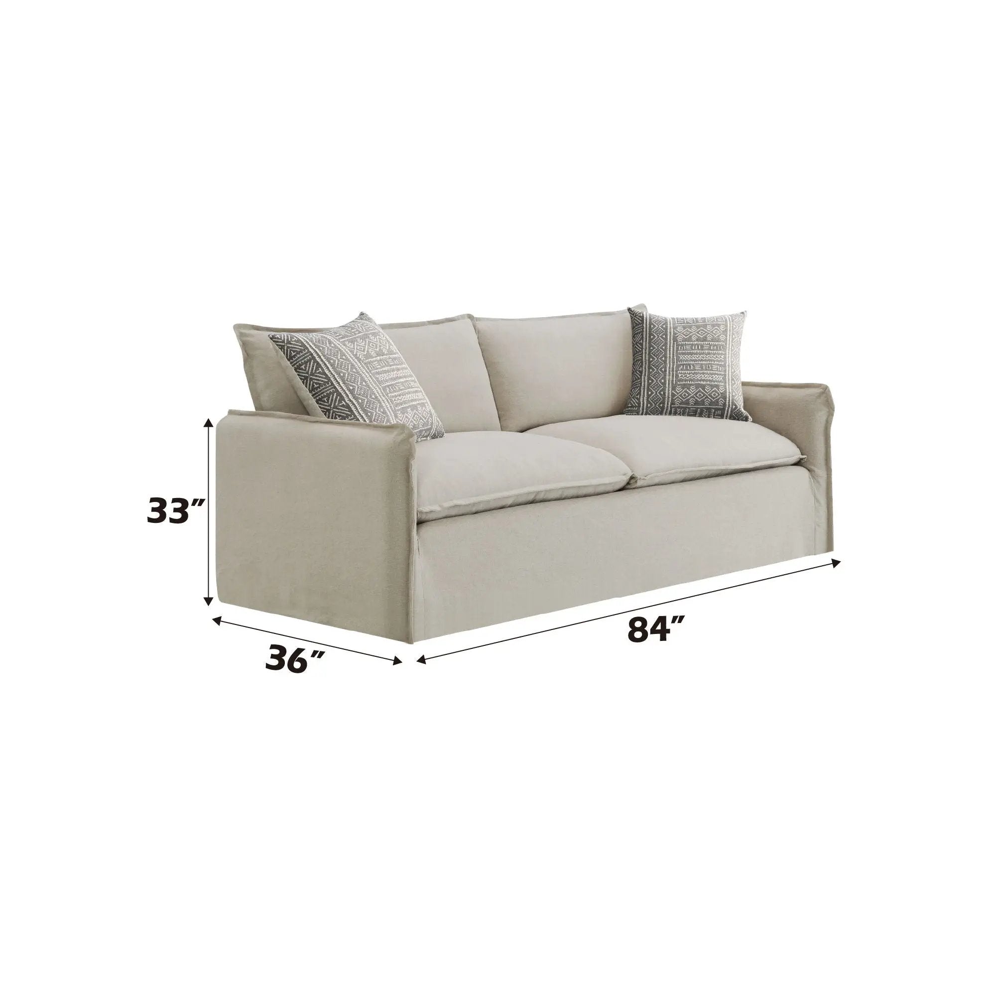 Upendo - Pattern Fabric 3 Pieces Living Room Set - Beige Yakety Yak Sand by HouseOfZazla
