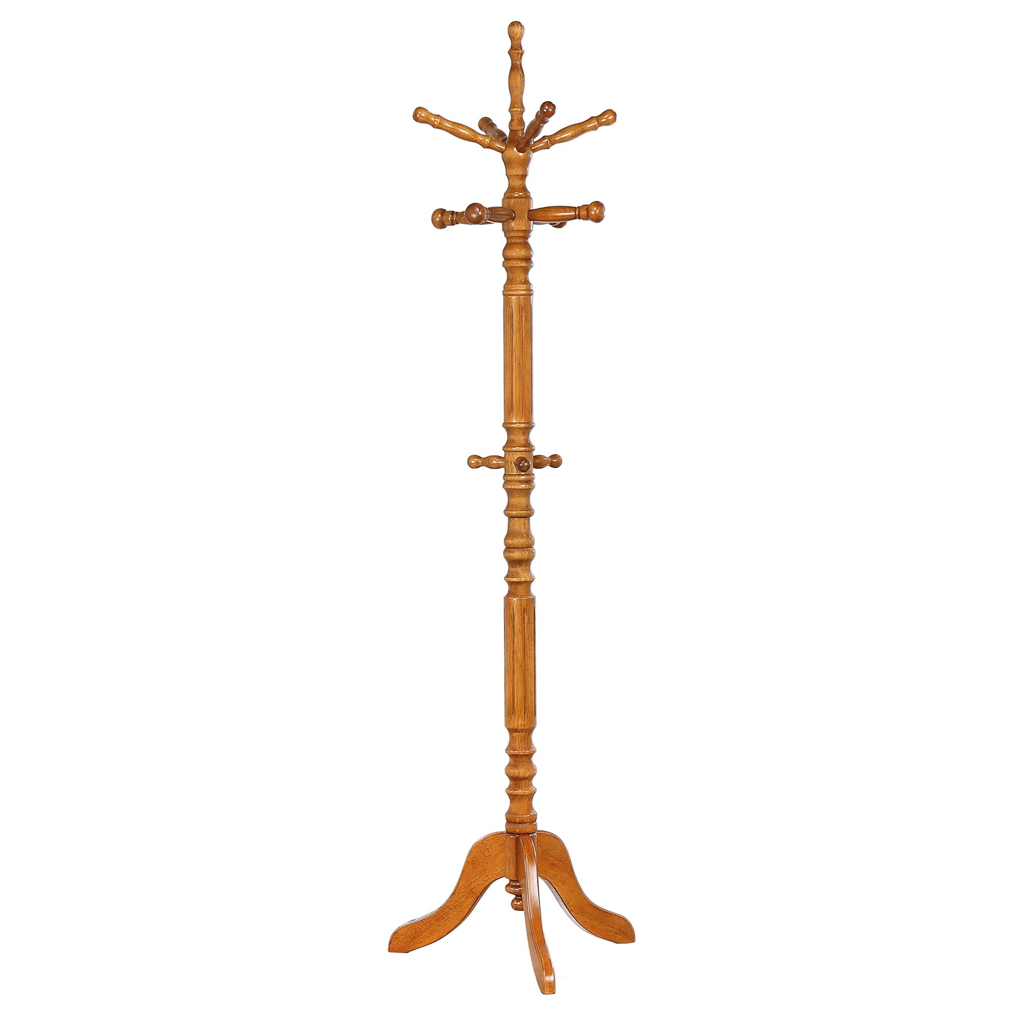 Cosman - 11 Hook Freestanding Coat Rack With Hanger - Brown by HouseOfZazla