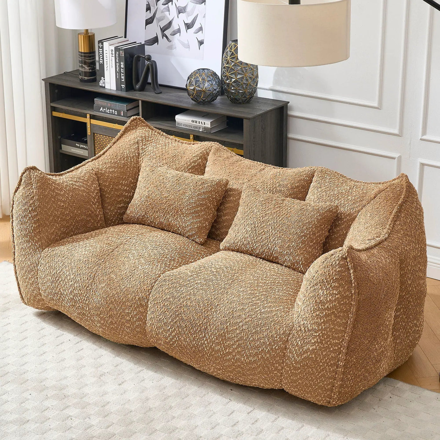 Comfortable Dual Beanbag Chair With High Resilience Foam Core For 2 People by Unique Piece Furniture