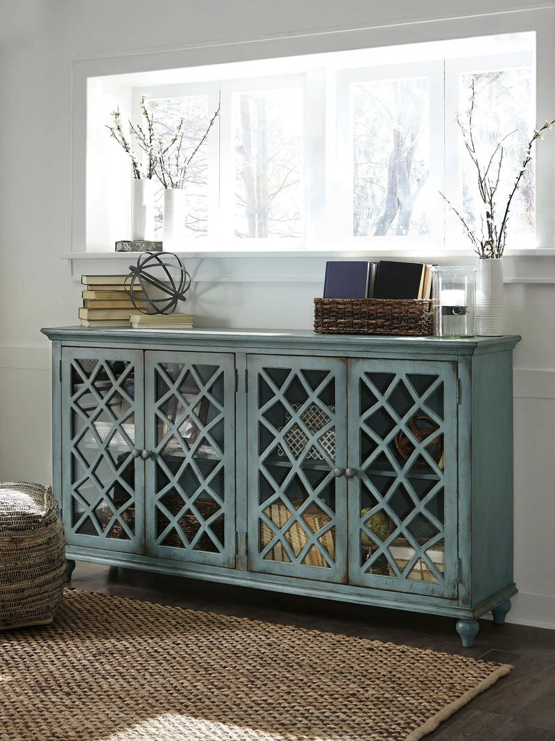 Mirimyn - Accent Cabinet - Vintage Finish - Antique Teal by Unique Piece Furniture