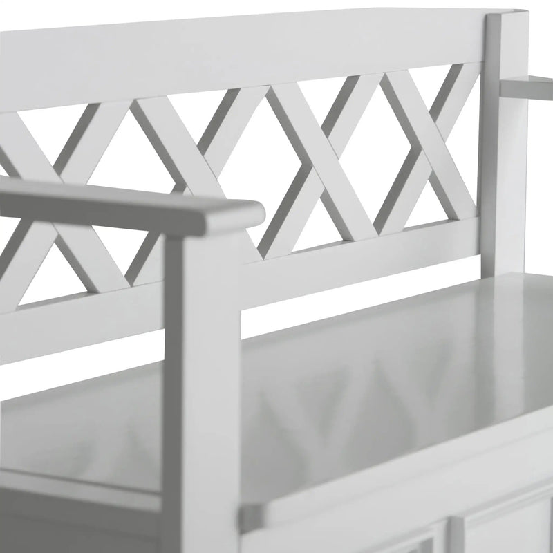 Amherst Solid Wood Entryway Storage Bench in White by HouseOfZazla