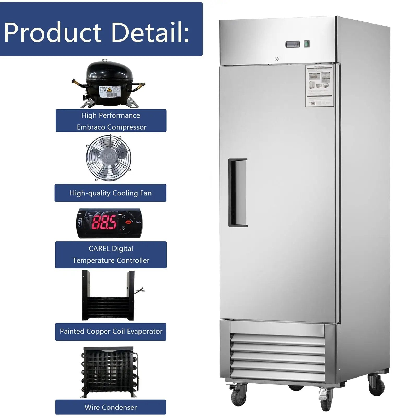 27" Commercial Refrigerator with Solid Door by HouseOfZazla