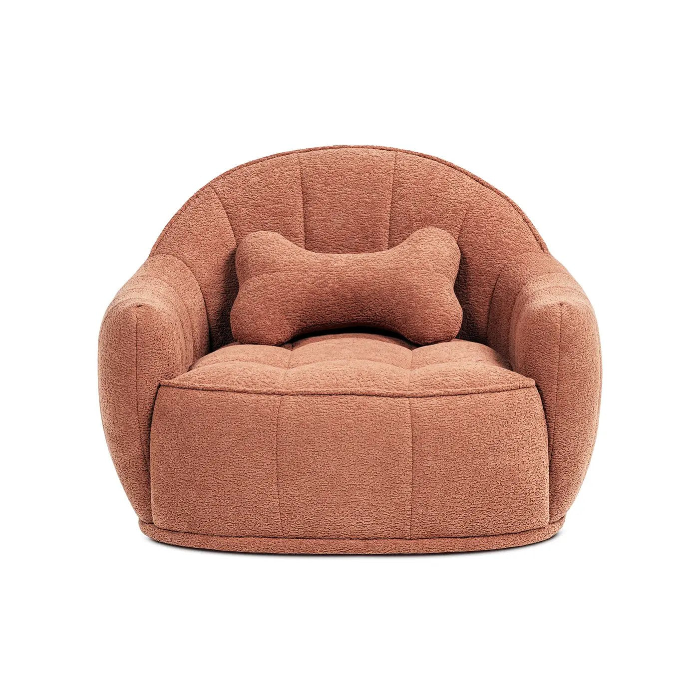 Louie 30.5" Modern Dog Sofa Bed with Bone Pillow, Medium, Spice by HouseOfZazla