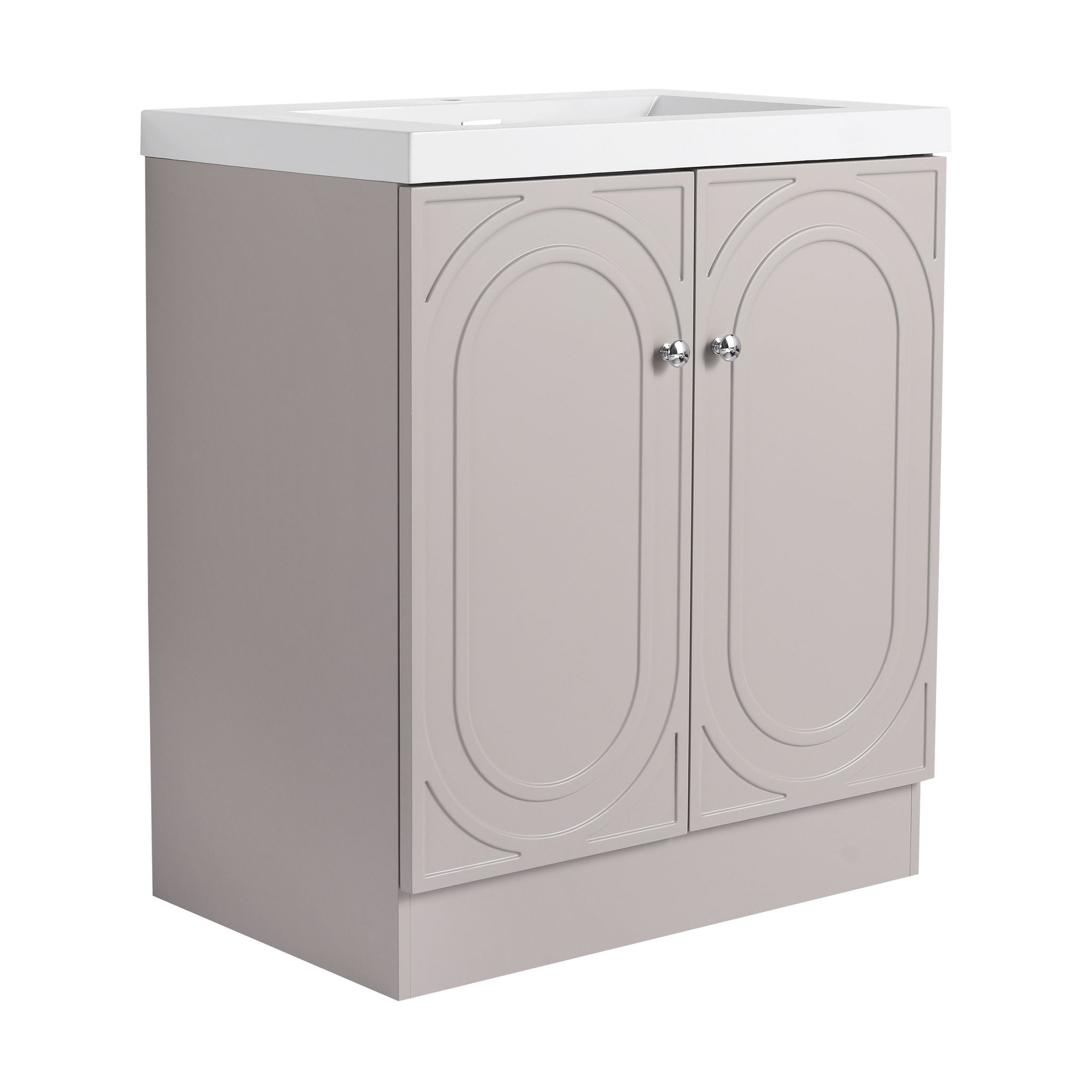 Contemporary Freestanding Bathroom Vanity With Resin Sink & Soft-Close Cabinet Doors by HouseOfZazla