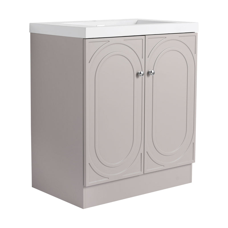 Contemporary Freestanding Bathroom Vanity With Resin Sink & Soft-Close Cabinet Doors by HouseOfZazla