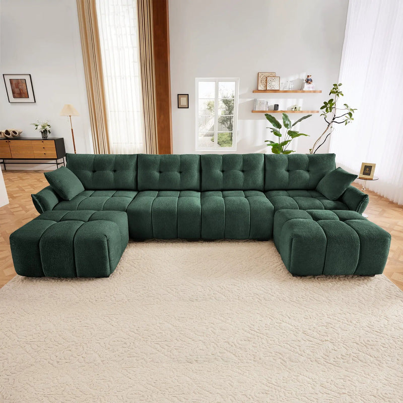 4-Seater Sofa Set with 2 Ottomans by HouseOfZazla