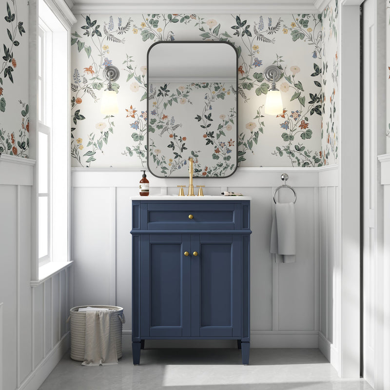 24" Bathroom Vanity with 2 Doors and Tip-Out Drawer by HouseOfZazla