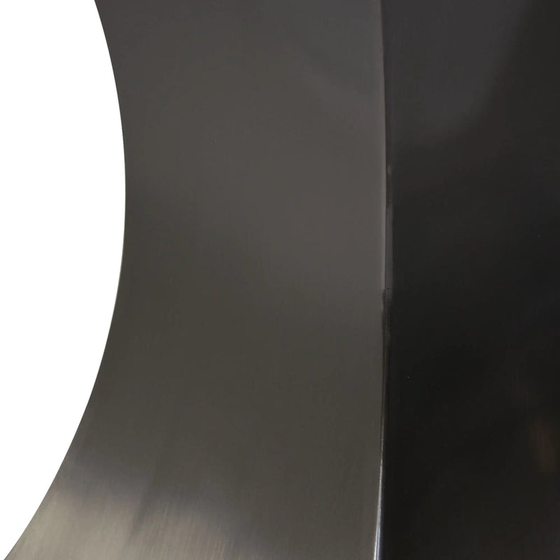 63" Modern Artificial Stone Crescent-Shaped Metal Legs, Can Accommodate 6-8 People - White / Black by HouseOfZazla