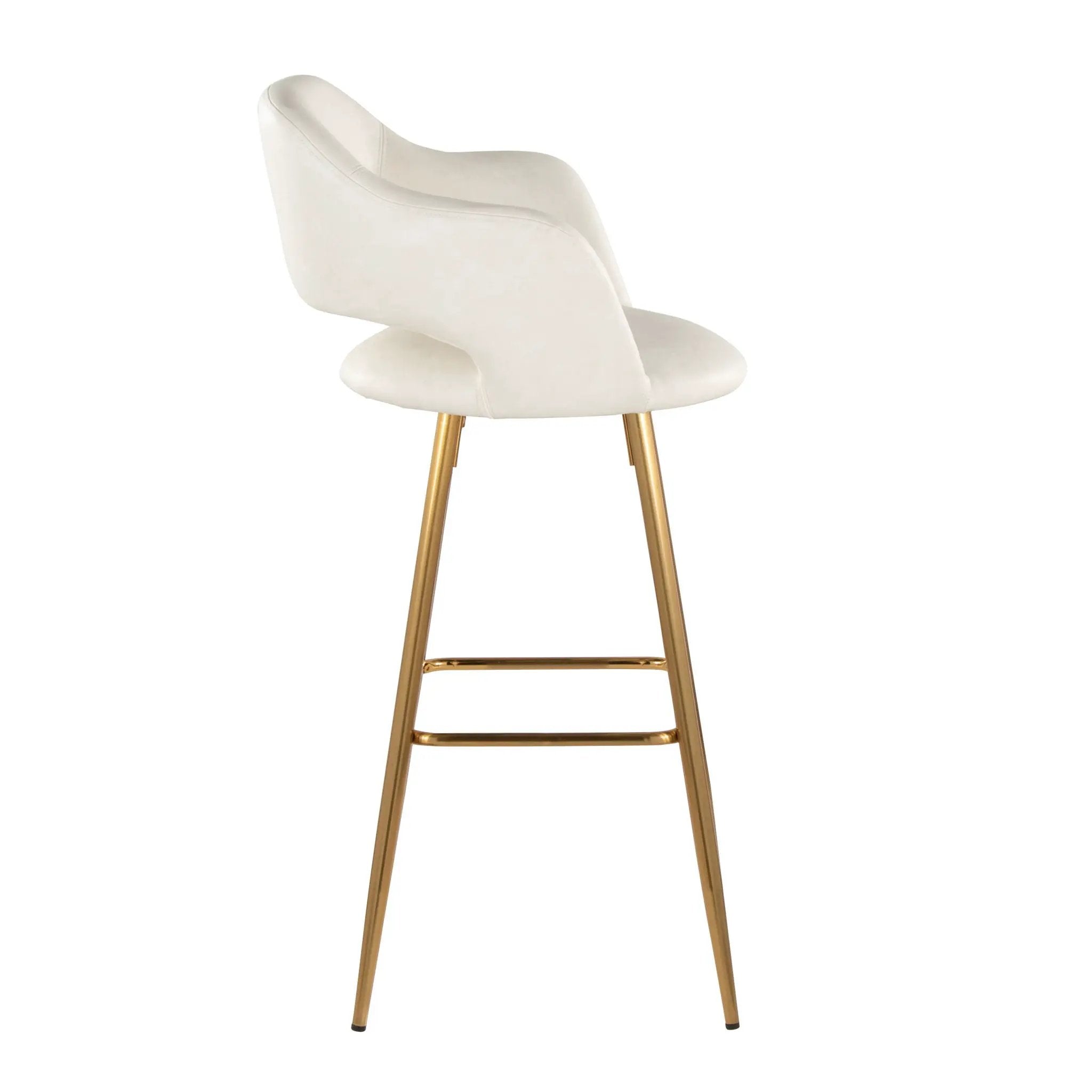 Margarite - Contemporary Fixed Height Barstool With Footrest (Set of 2) With Square by HouseOfZazla