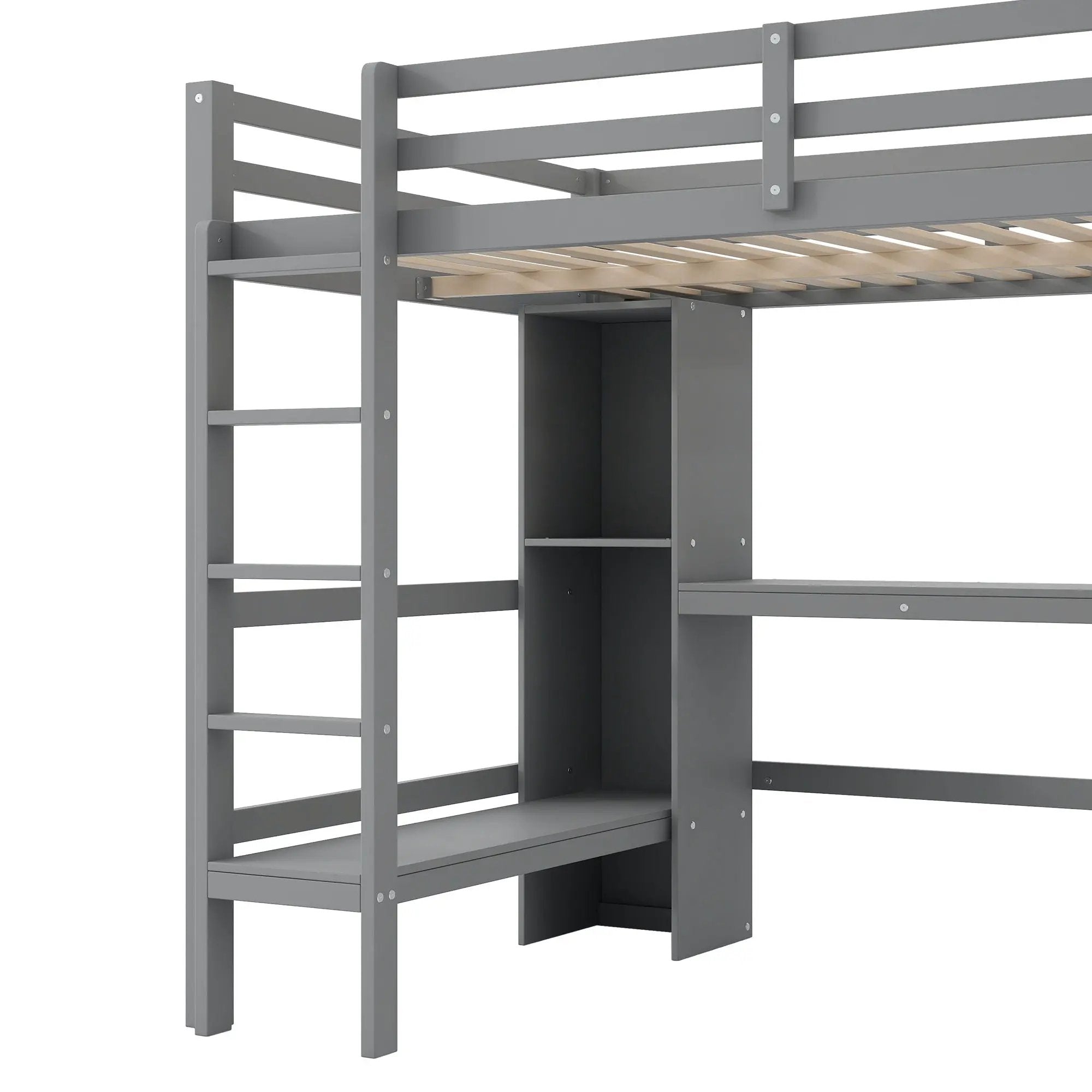 Loft Bed With Built In Desk And Multifunction Shelves by Unique Piece Furniture