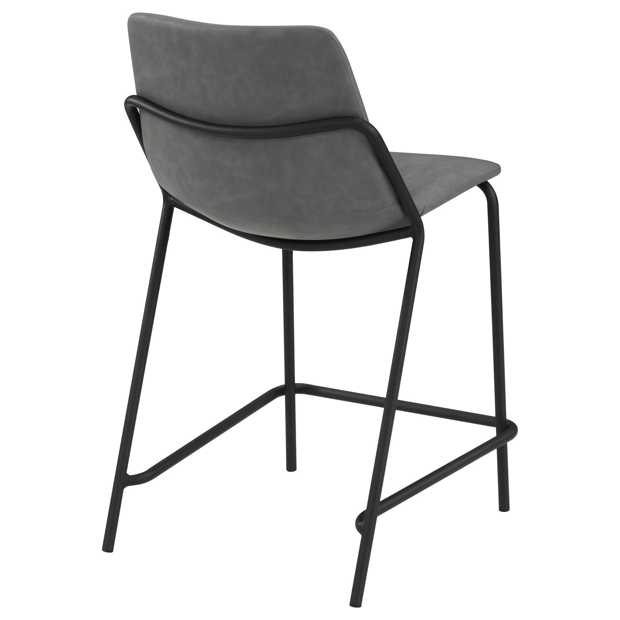 Counter Height Stools With Footrest (Set of 2) - Gray / Black by HouseOfZazla