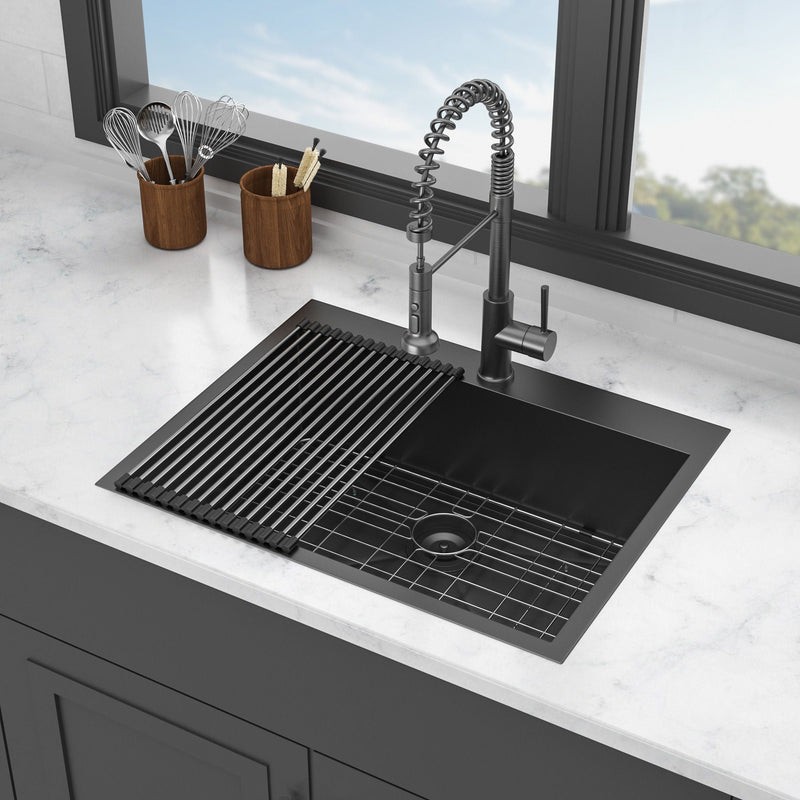 Drop In Kitchen Sink, 16 Gauge Stainless Steel, Topmount by HouseOfZazla