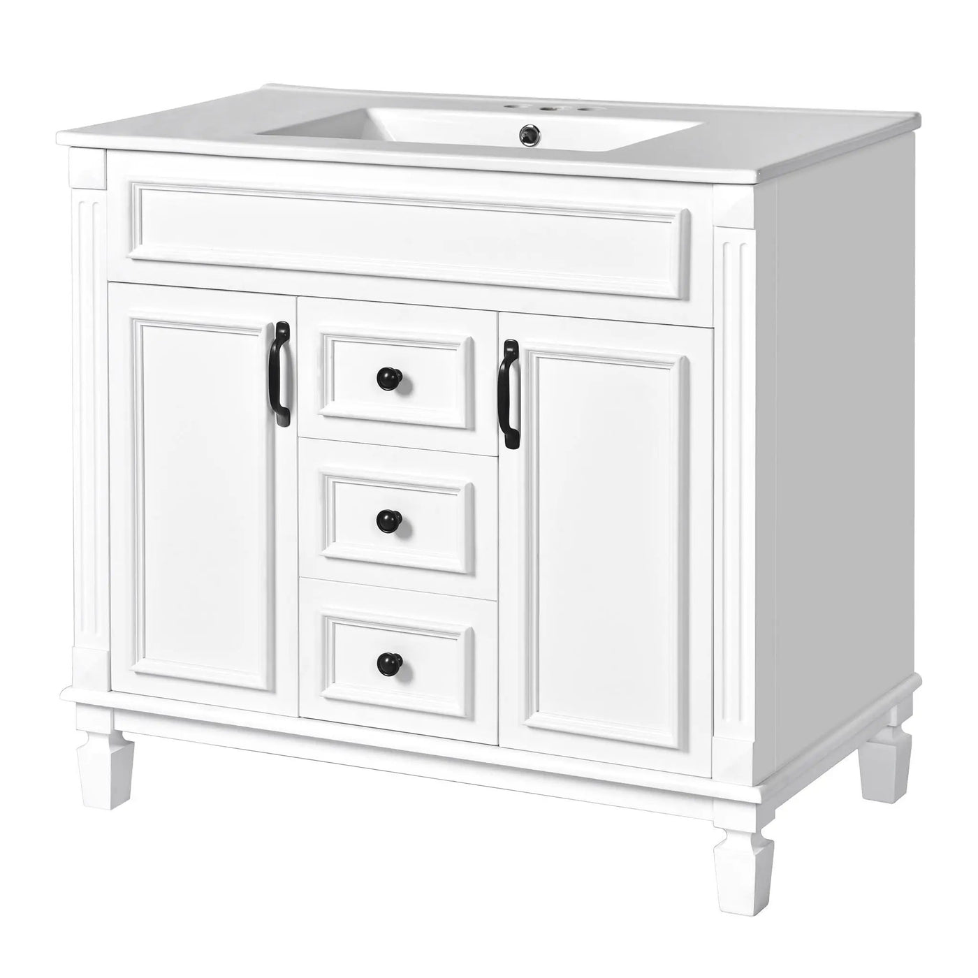 Bathroom Vanity With Top Sink and Soft-Closing Storage by HouseOfZazla