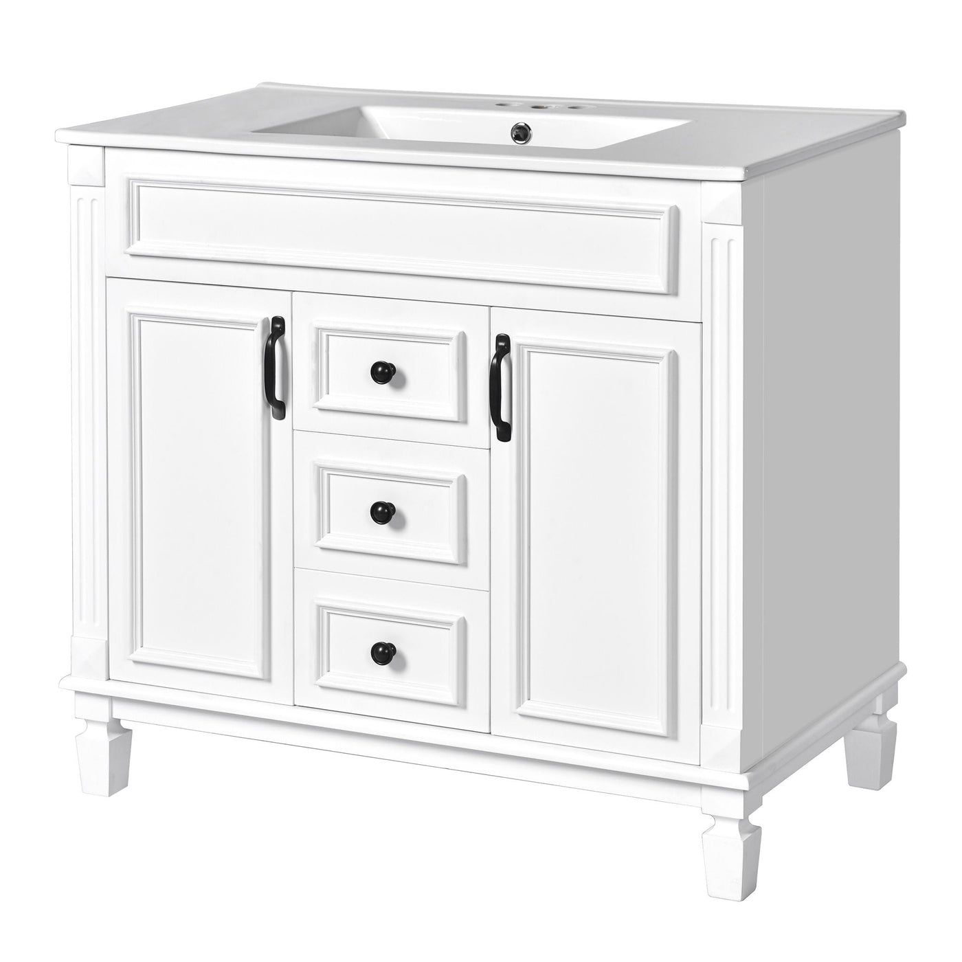 Bathroom Vanity With Top Sink, Basin On Cabinet With 2 Soft Closing Doors And 2 Drawers by Unique Piece Furniture