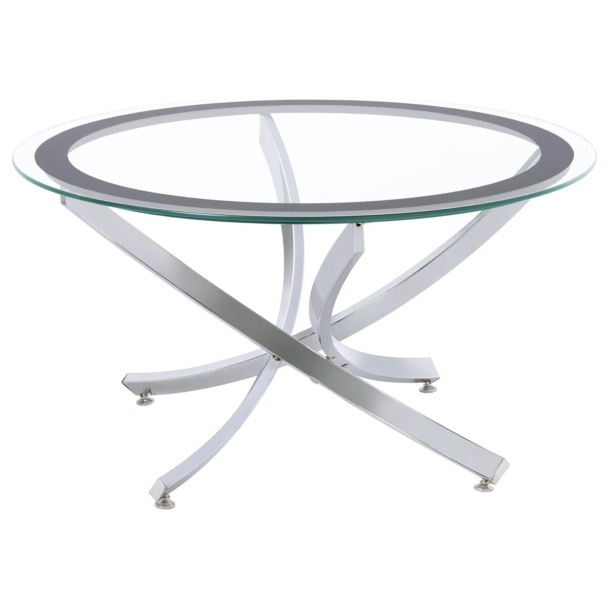 Brooke 3-piece Round Coffee and End Table Set Chrome by Unique Piece Furniture