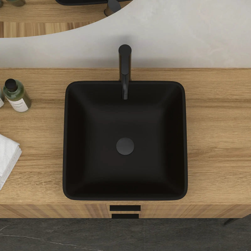 Artistic Vessel Sink With Faucet And Pop Up Drain - Matte Black by HouseOfZazla