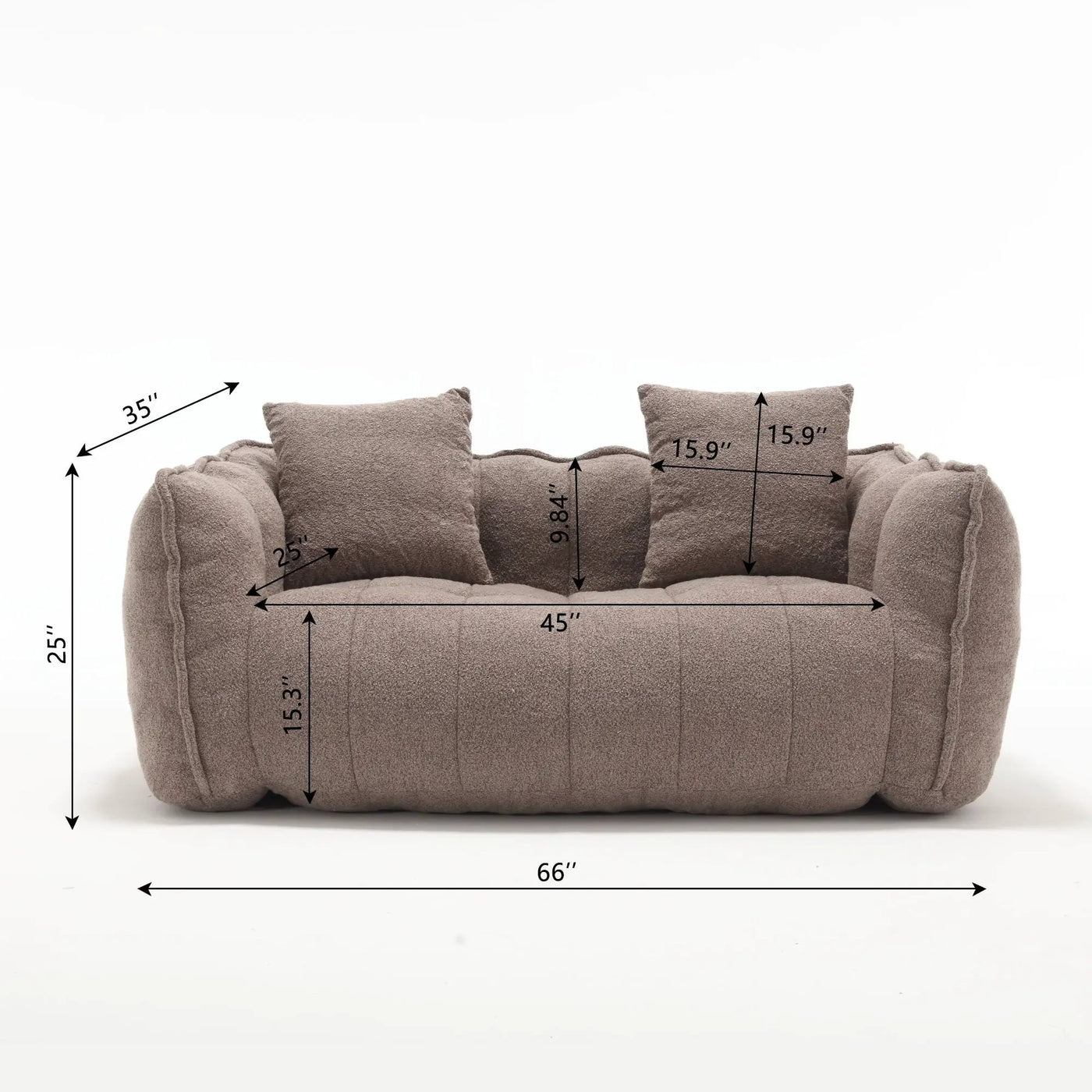 Cozy Beanbag Chair With High Resilience Foam Core For 2 by Unique Piece Furniture