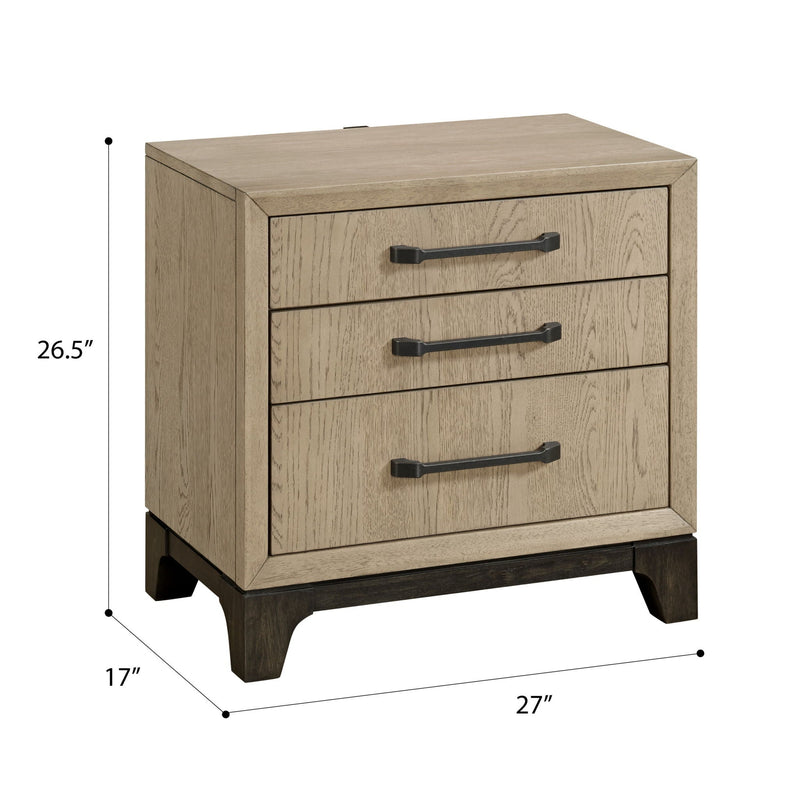 3 Drawer Nightstand With USB Charging Port - Brown by HouseOfZazla