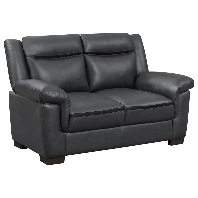 Arabella Upholstered Padded Arm Loveseat Grey by Unique Piece Furniture