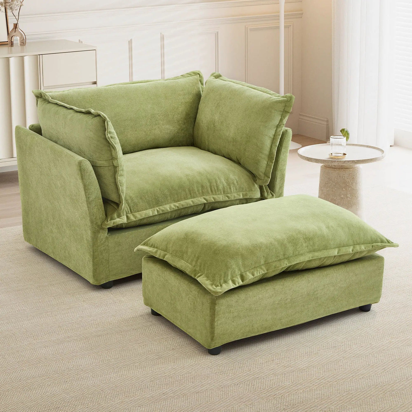 Modern Armchair Sofa With Movable Ottoman by HouseOfZazla